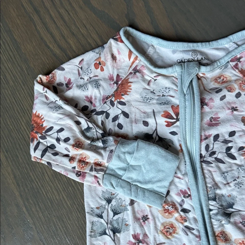 Caden Lane Bamboo Floral Convertible Zip Romper Baby 3-6M
